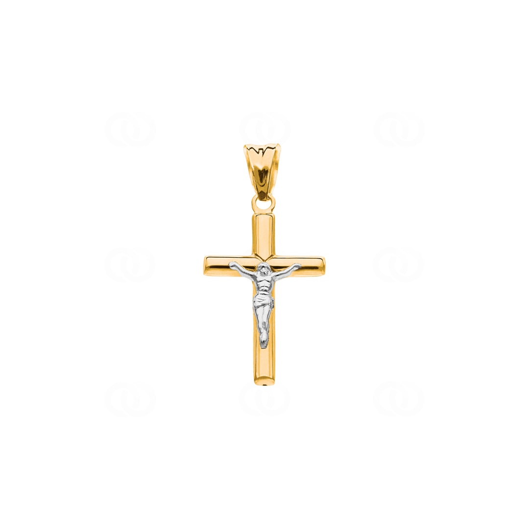 Anhänger 750/18 K Gelbgold Kreuz mit Jesus 25 x 15mm