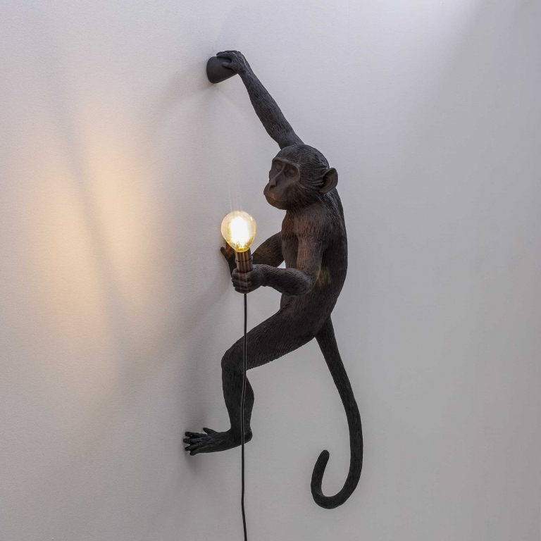 Seletti Monkey Hanging Outdoor wandlamp zwart rechts
