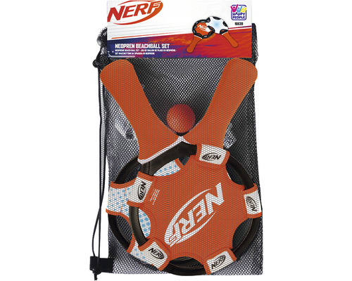 Neopreen strandbalset NERF bestaande uit 2 batjes en PVC bal