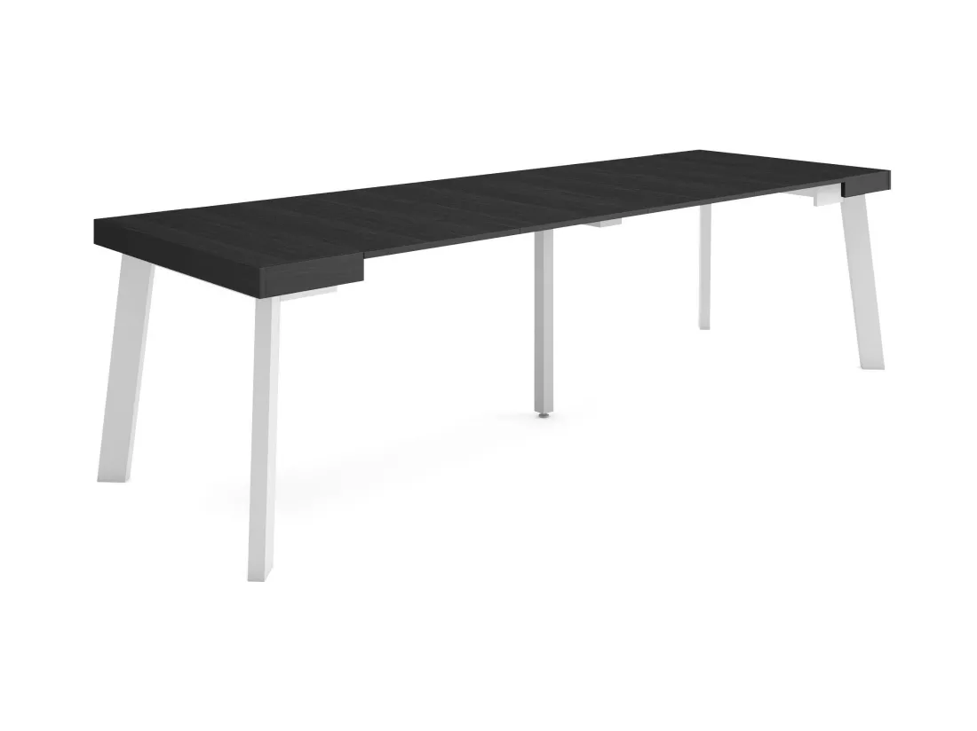 Table console extensible, 260, Pour 12 personnes, Pieds en bois