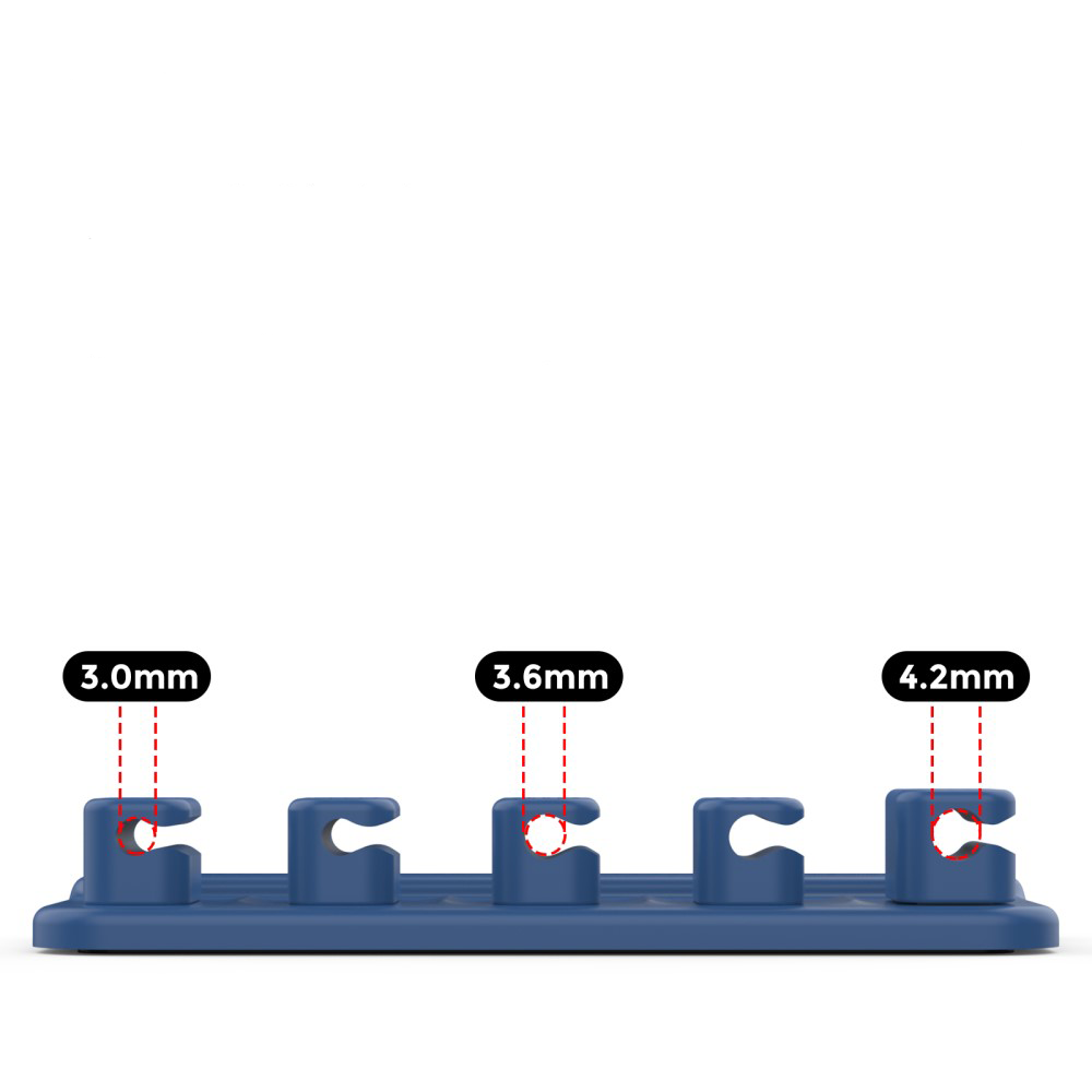 Selbstklebender Kabelhalter Vielzweck Kabelführung Organizer mit 5 Magnetischen Clips - Blau