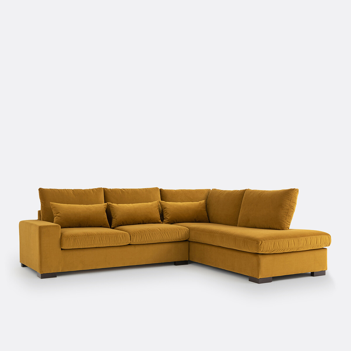 LA REDOUTE INTERIEURS<br>Sofá de canto em veludo, Bultex, Odessa