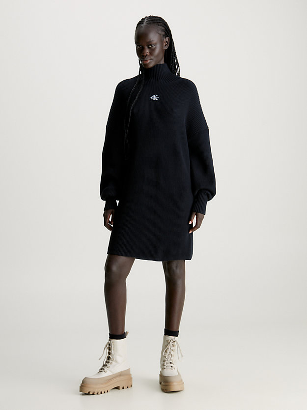Vestido de malha de algodão com modelagem solta