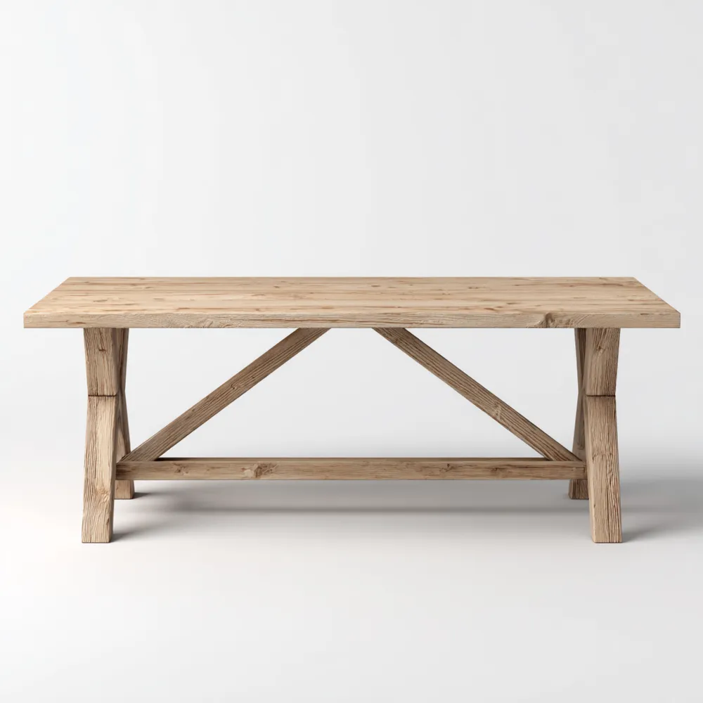 Rustikaler Esstisch Massivholz 180x90x75 cm – Natur