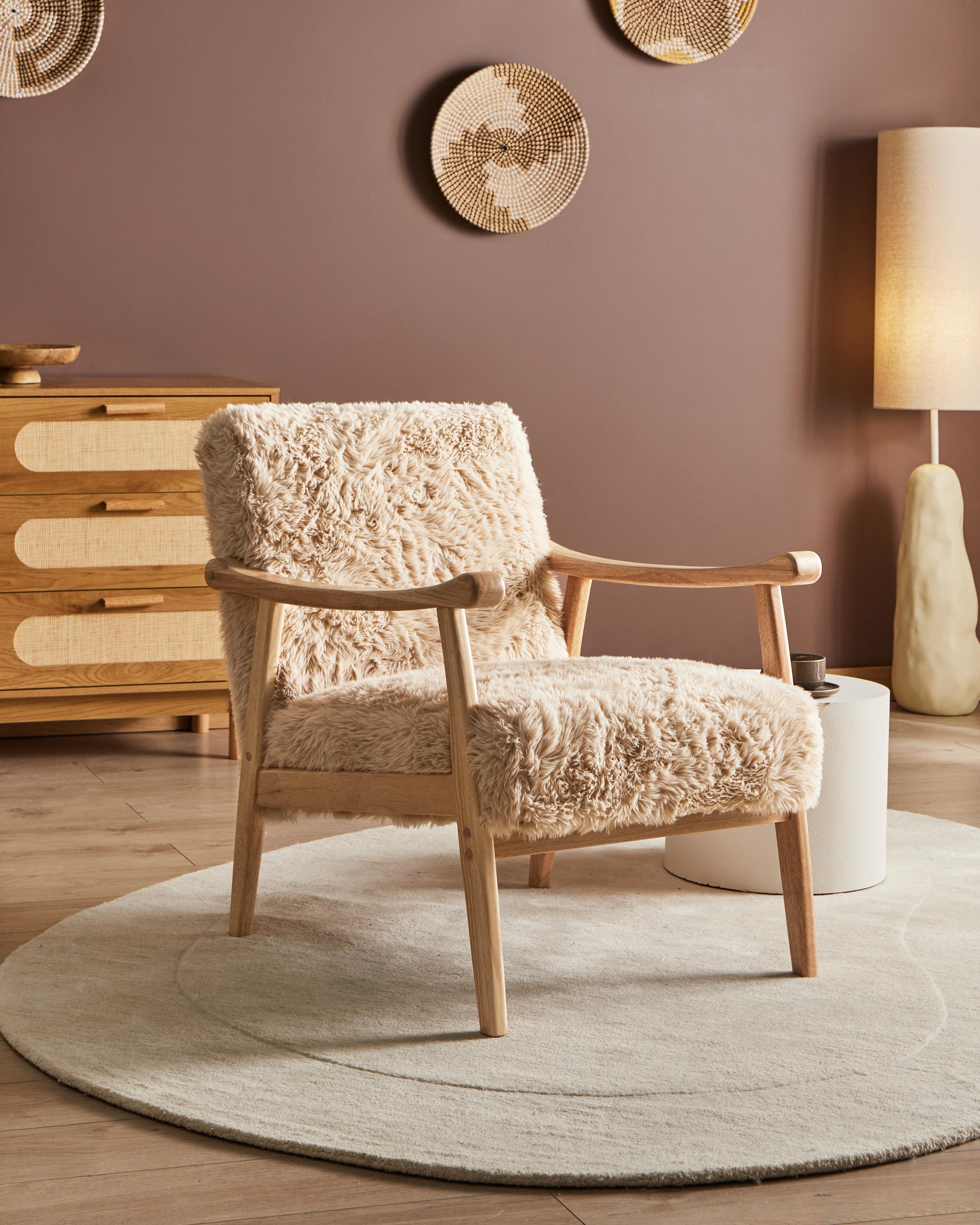 Fauteuil LEKNES Nepbont Lichtbeige