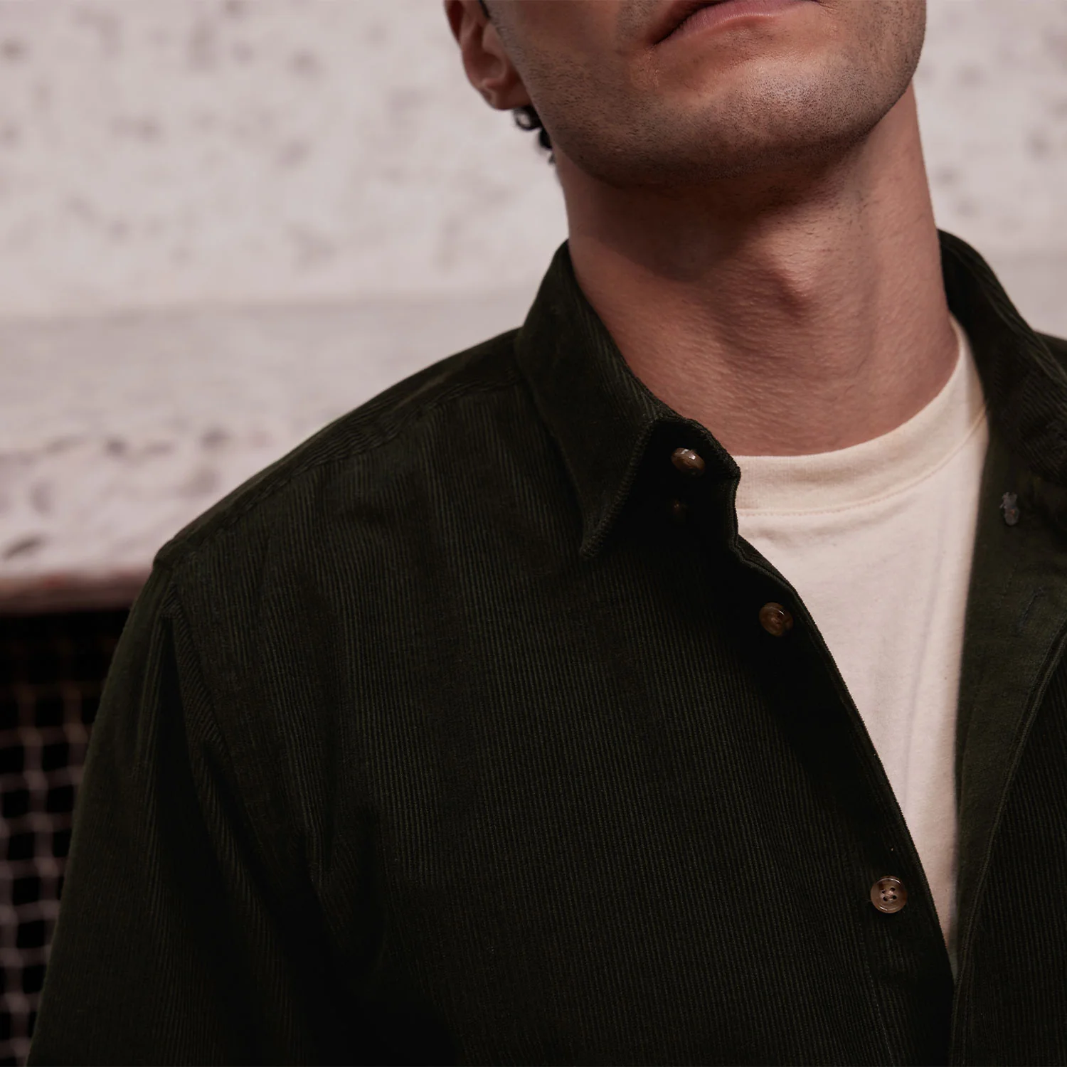 Fir green velvet shirt