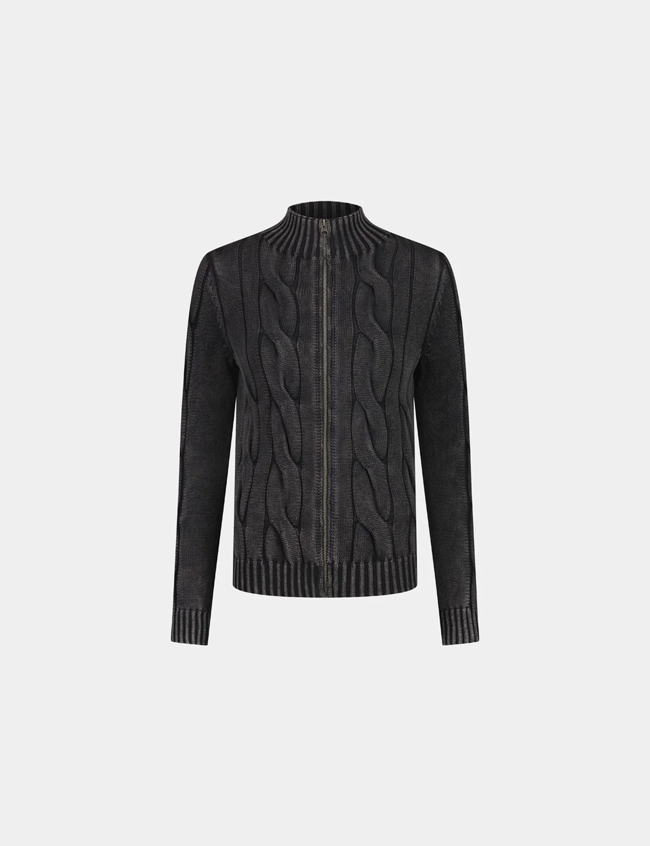 Gilet en maille tréssée gris foncé