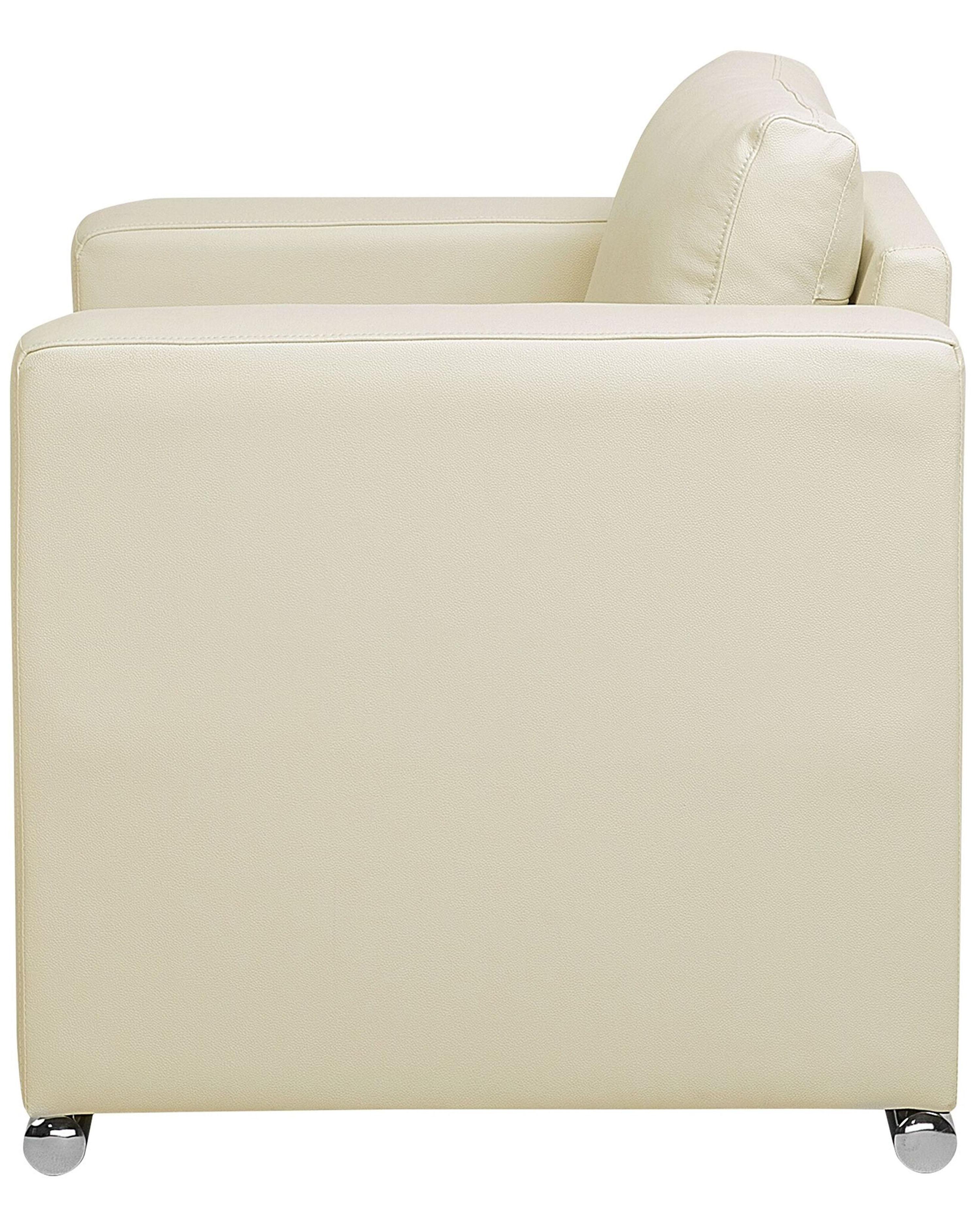 Fauteuil HELSINKI Leer Lichtbeige