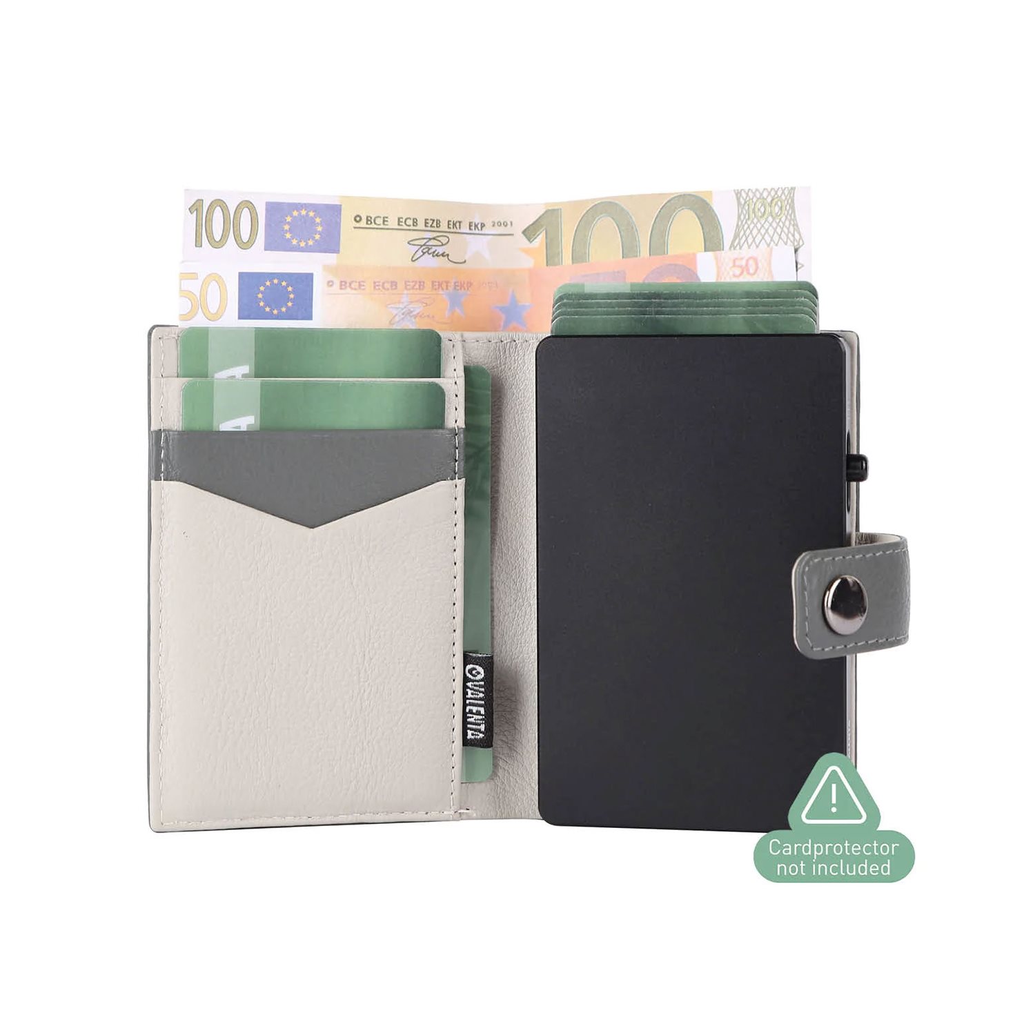 Valenta Card Wallet Leather MagSafe Luxe grey