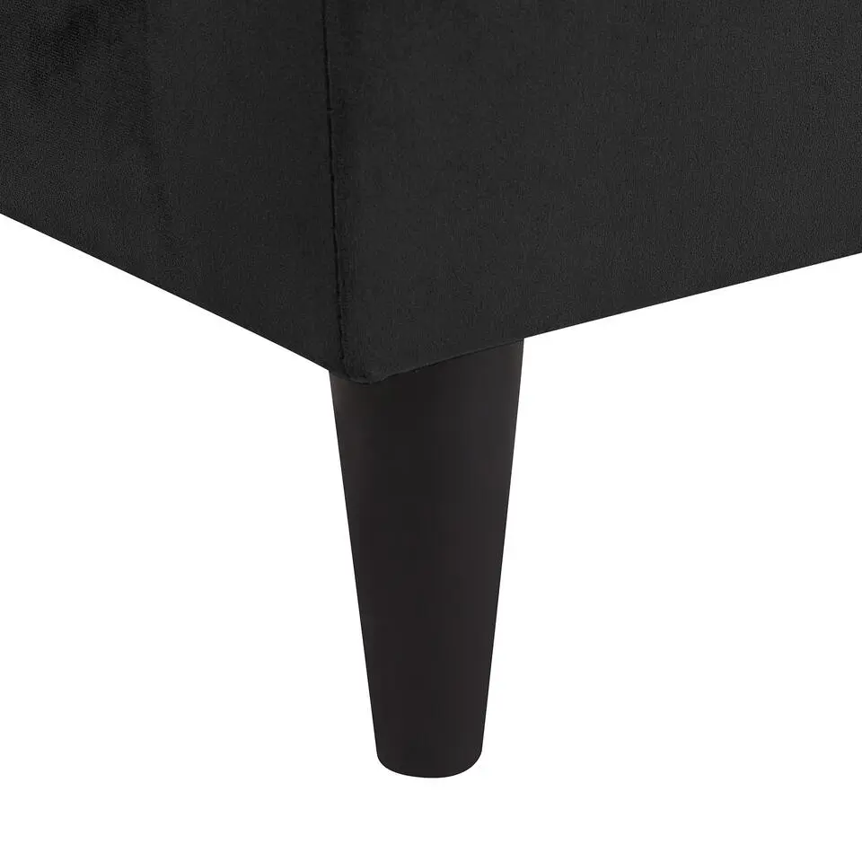 LUIRO - Chaise longue - Zwart - Rechterzijde - Fluweel