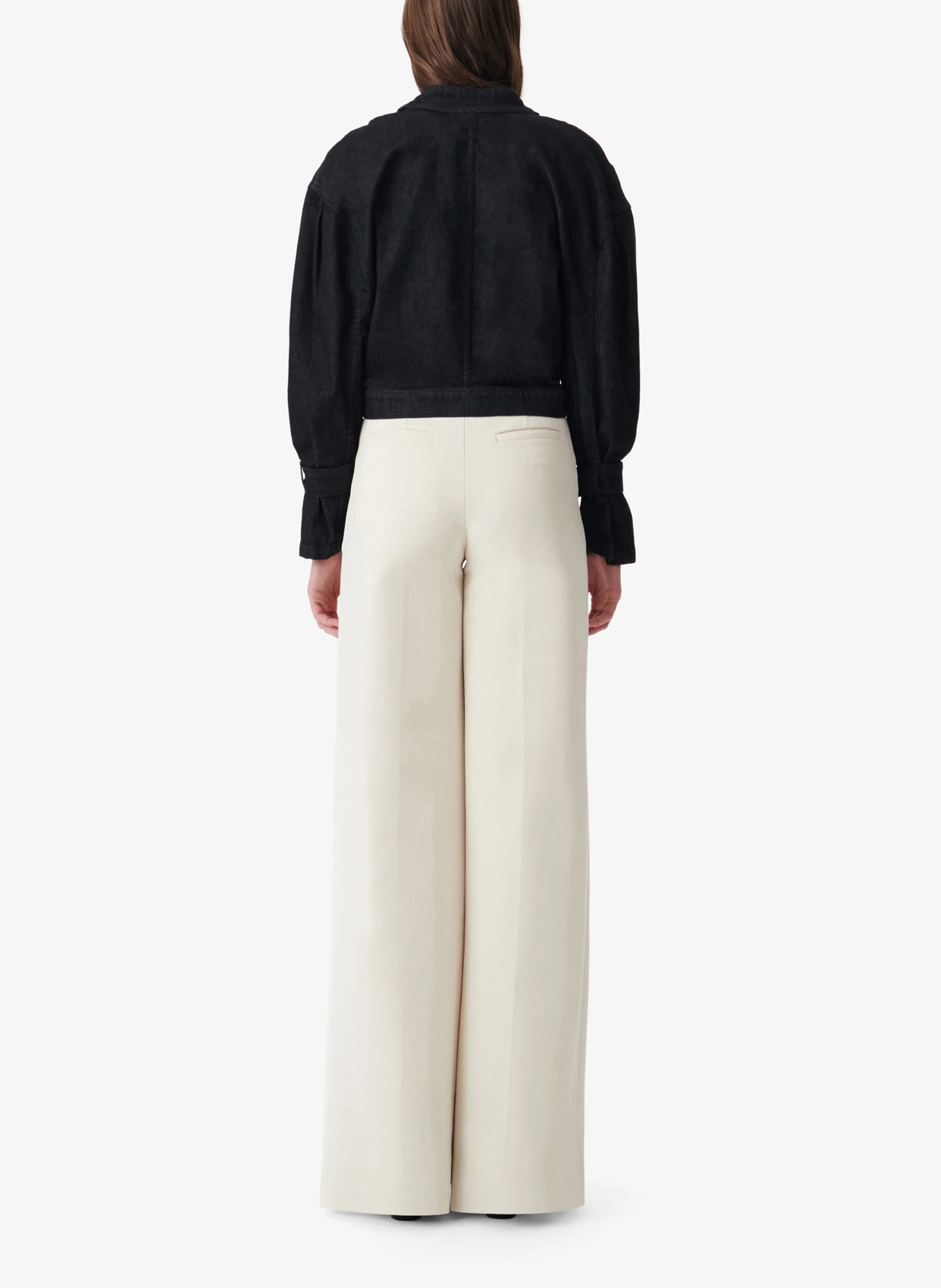 HANNAMA - Veste courte en denim brut | Noir