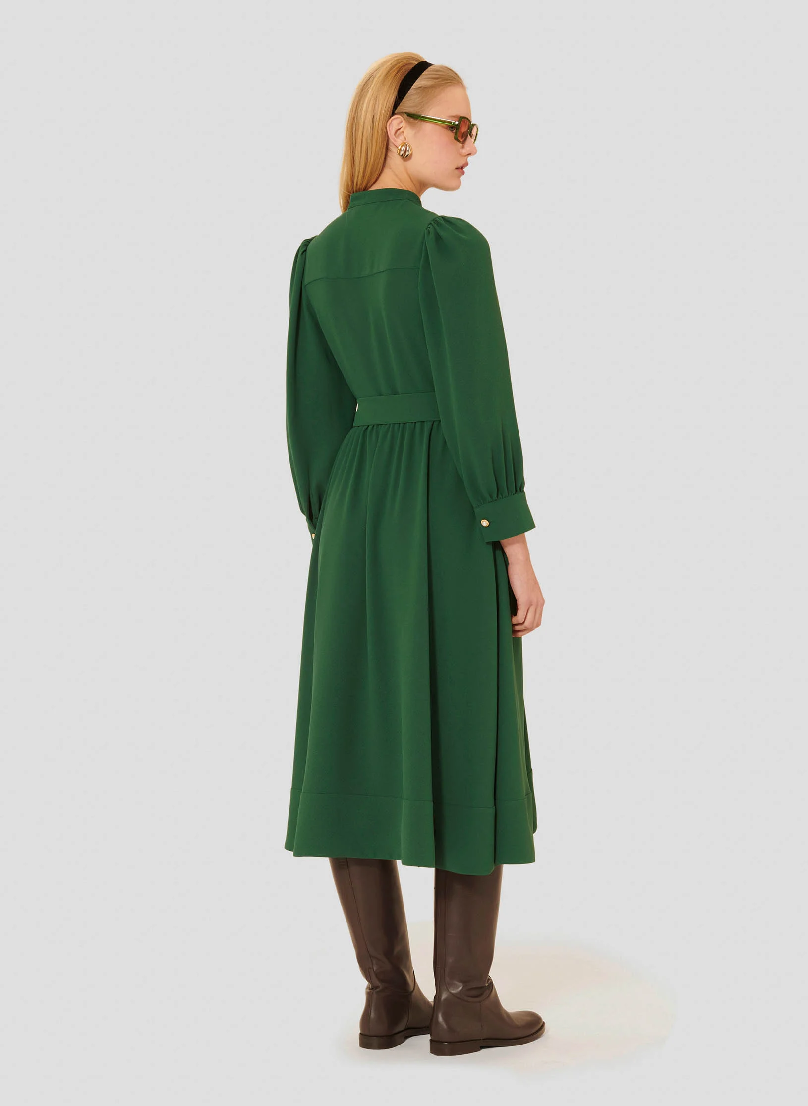 RIVOLTINA - Robe longue col V | Vert