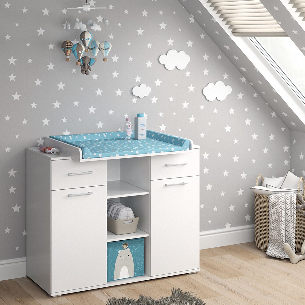 Vicco Wickelkommode Wickeltisch Wickelregal Leonie mit Wickelaufsatz Babyregal