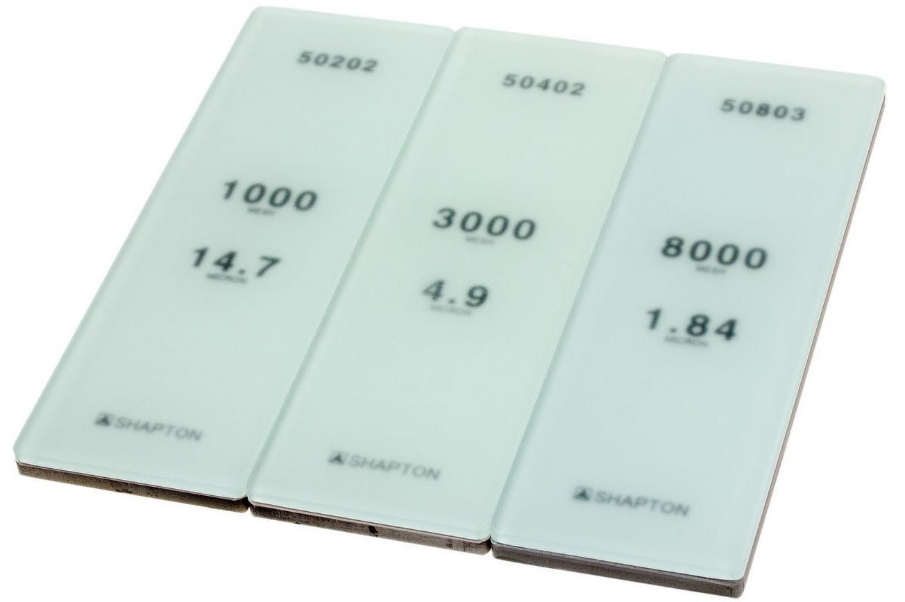 Shapton Glass Stone slijpsteenset korrel 1000, 3000 en 8000 grit, 50508