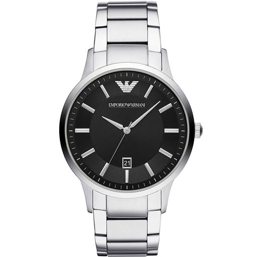 Emporio Armani Renato AR11181 Herreur, Sølv/Sort, 43 mm