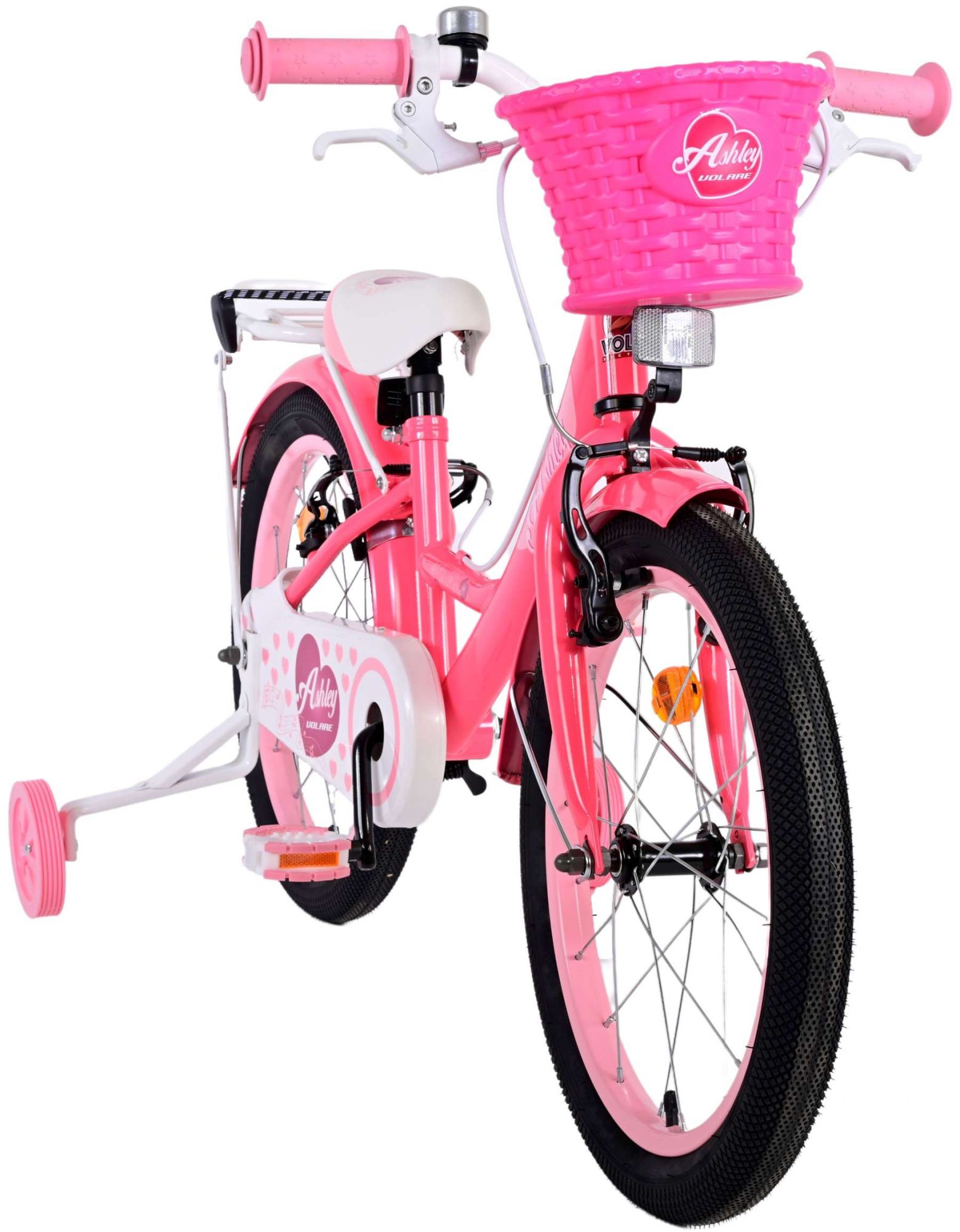 TPFSports Ashley Kinderfahrrad - Mädchen - 18 Zoll - Rücktritt + Handbremse - Rosa/Rot