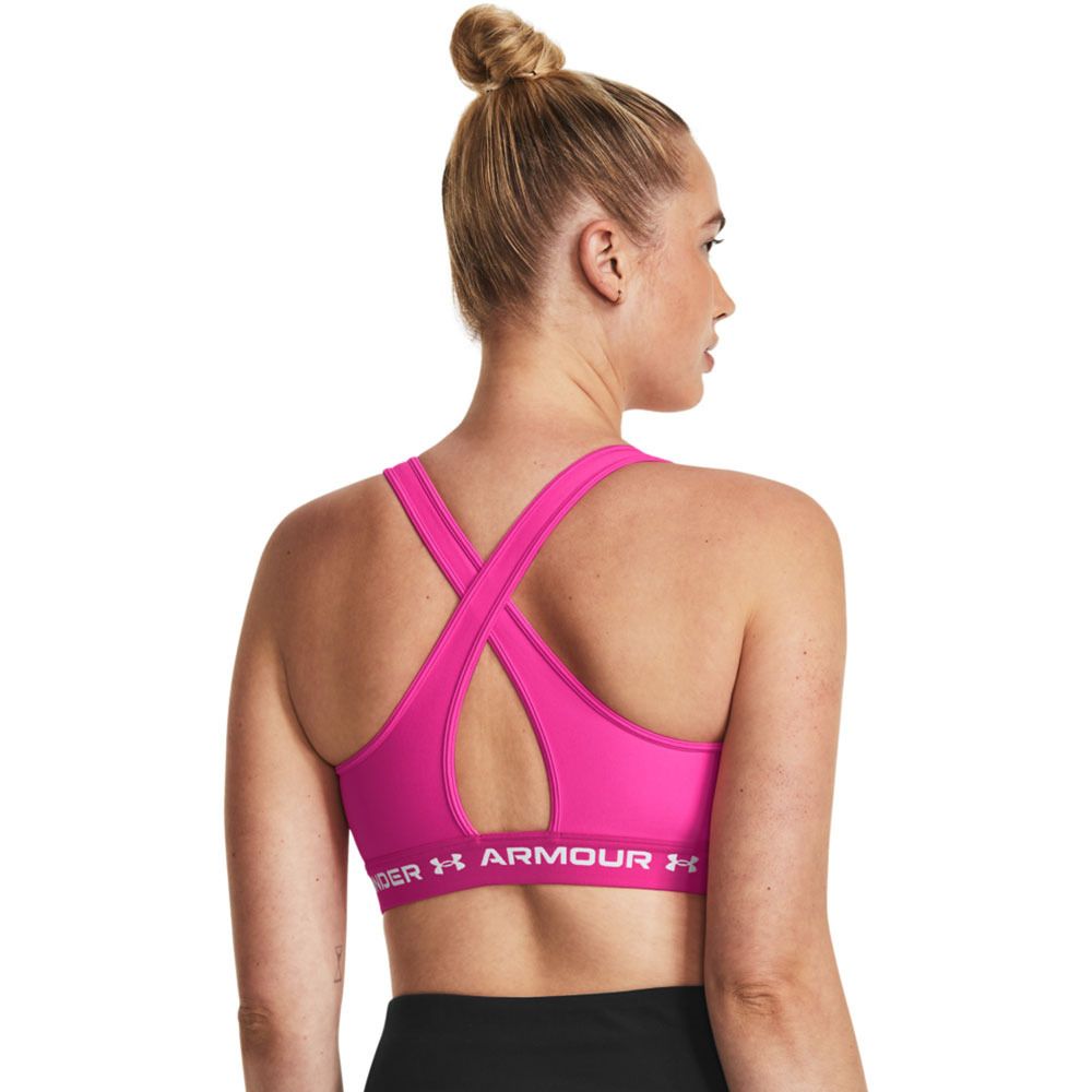 Under Armour CROSSBACK MID - Brassière Femme rose