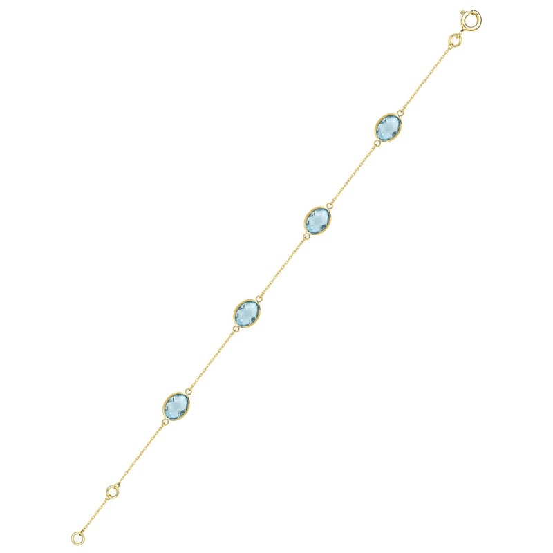 Bracelet Femme - topaze - Or 18 Carats - Longueur : 18 cm