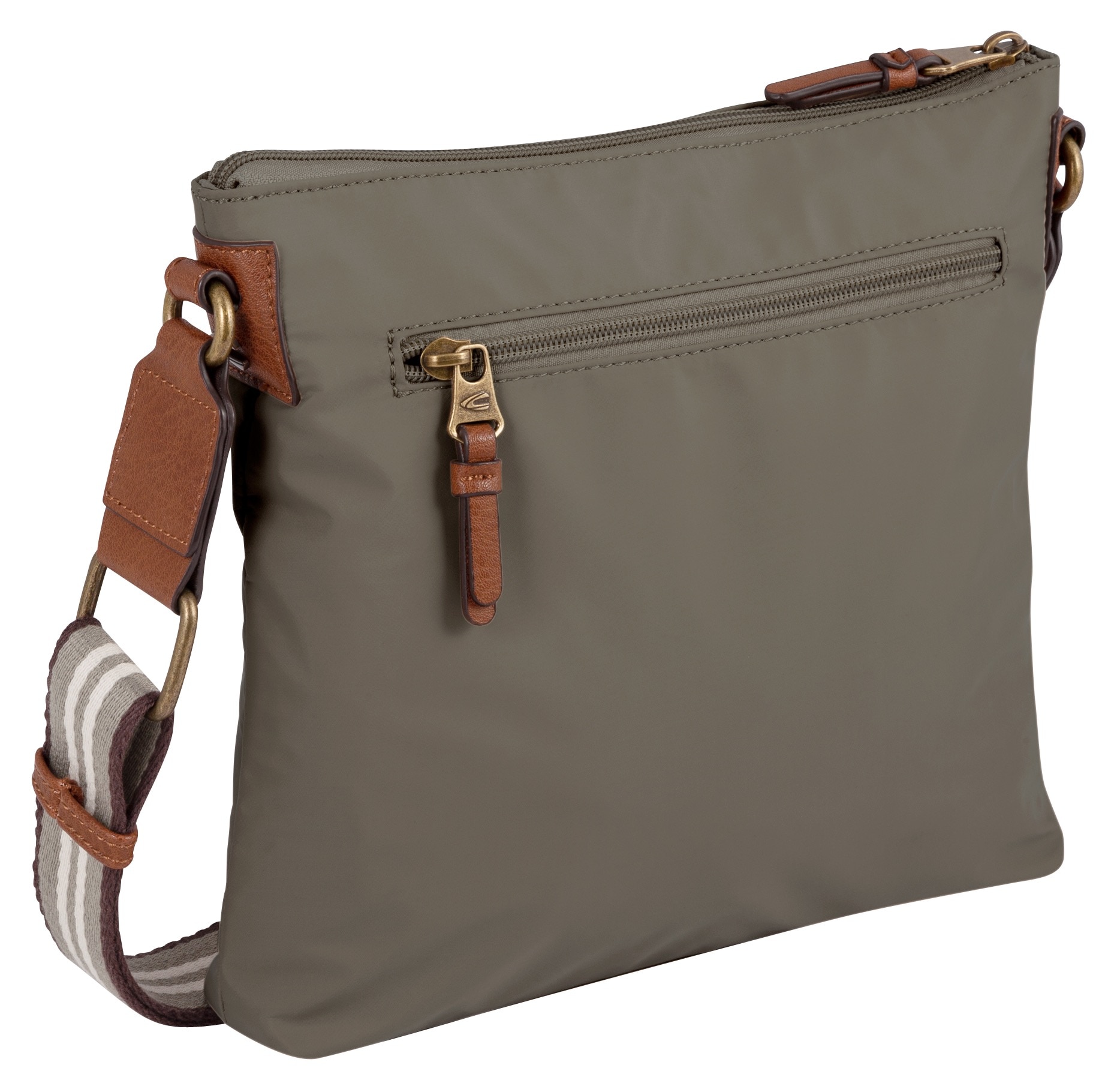 camel active Umhängetasche »Bari« aus hochwertigem matten Nylon mit gestreiftem Gewebeband