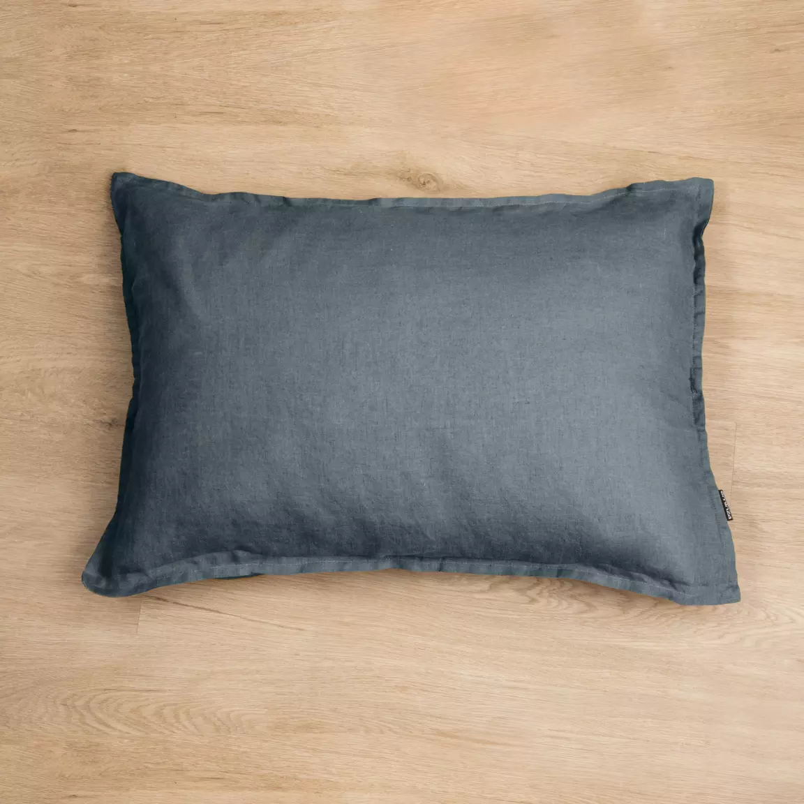 Taie d'oreiller rectangulaire lin lavé (50 x 70 cm) Louise Gris ardoise
