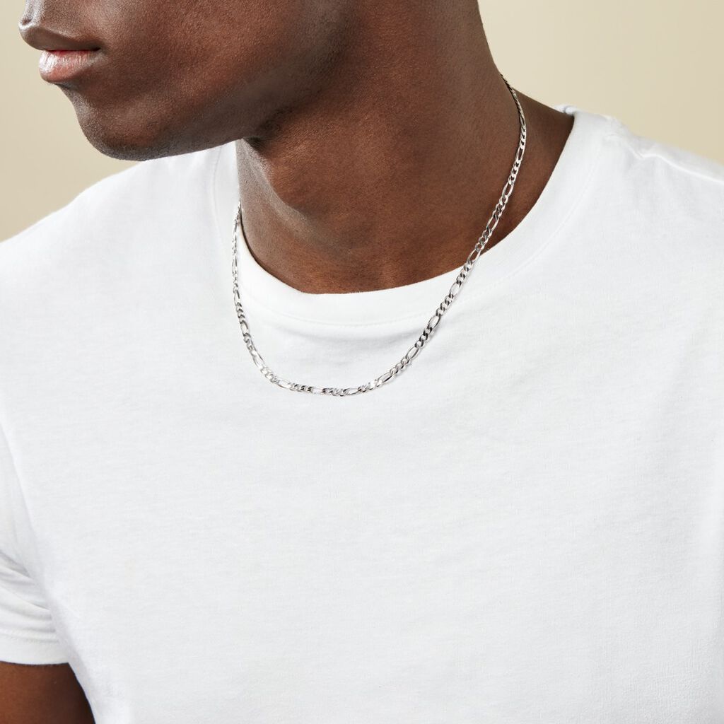 Chaîne Vivian Maille Alternee 1/3 Argent Blanc