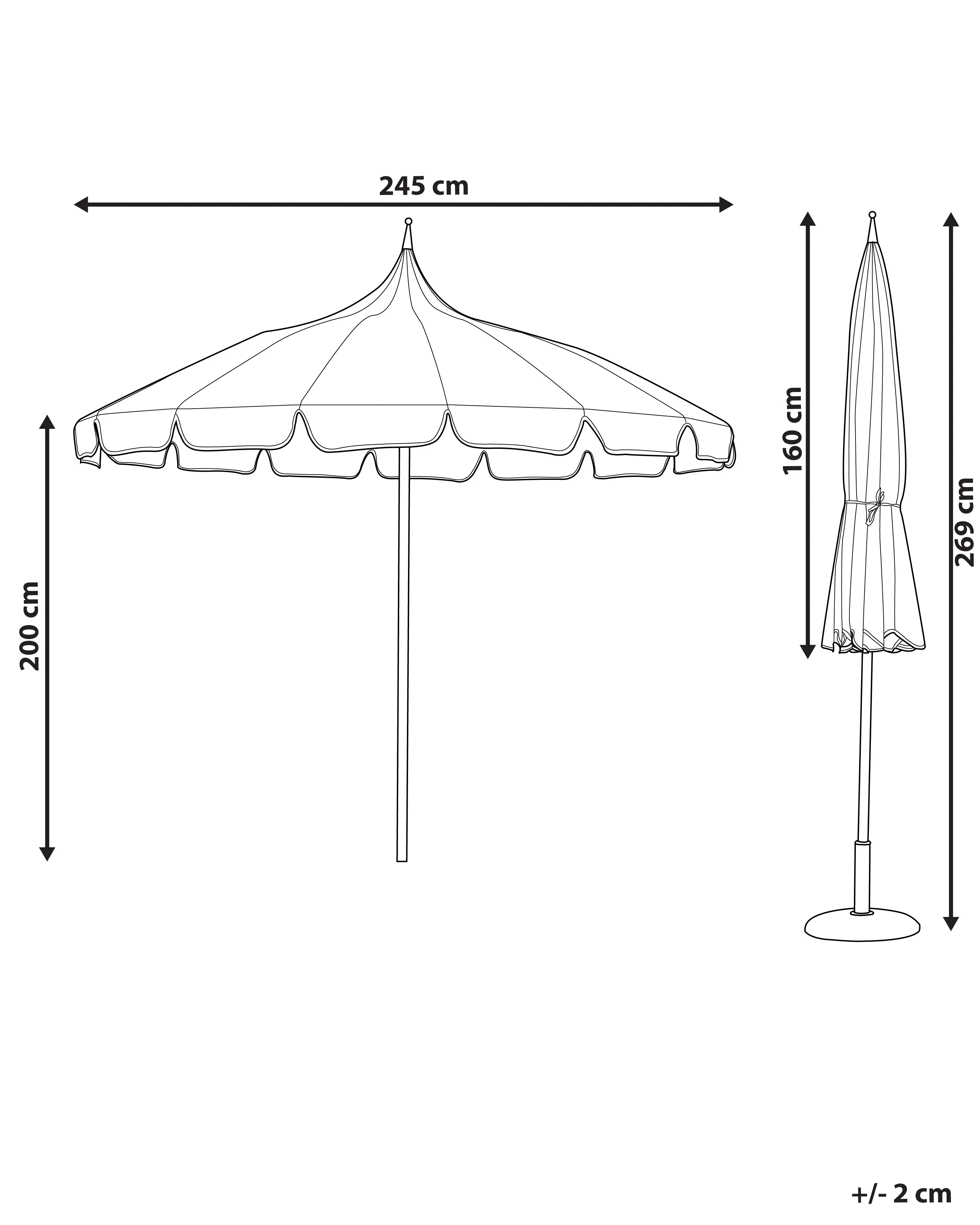 Parasol 245 cm MINOA Wit/beige