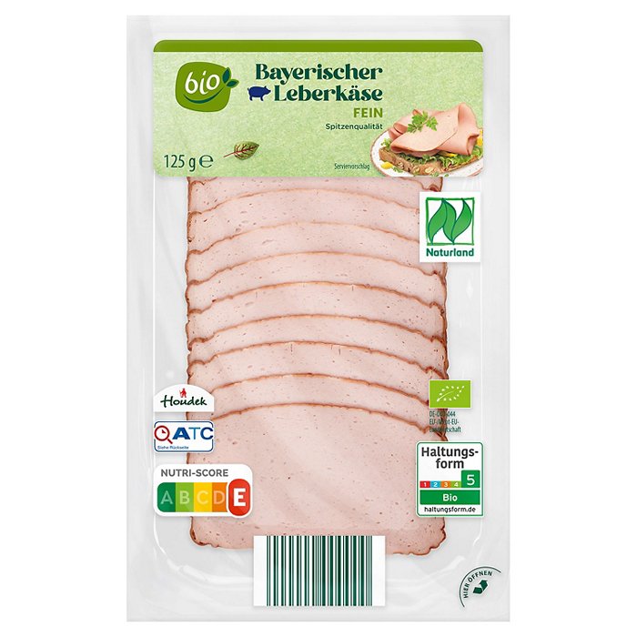 BIO Bio-Wurstaufschnitt 125 g, Leberkäse fein