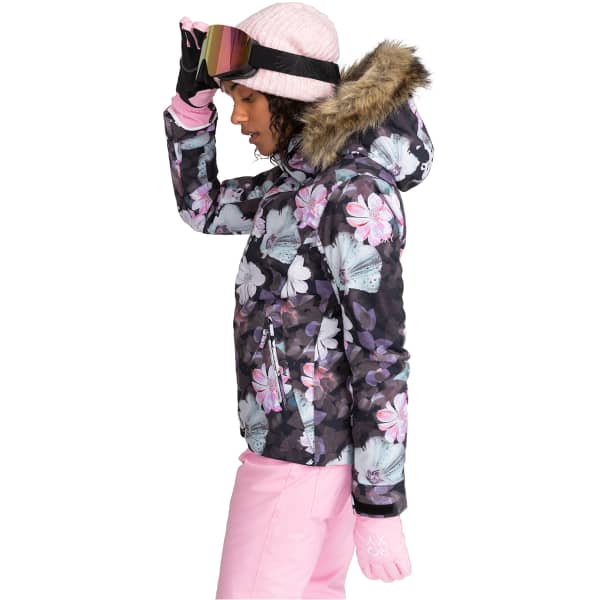 Veste de ski ROXY JET SKI TRUE BLACK BLURRY FLOWER