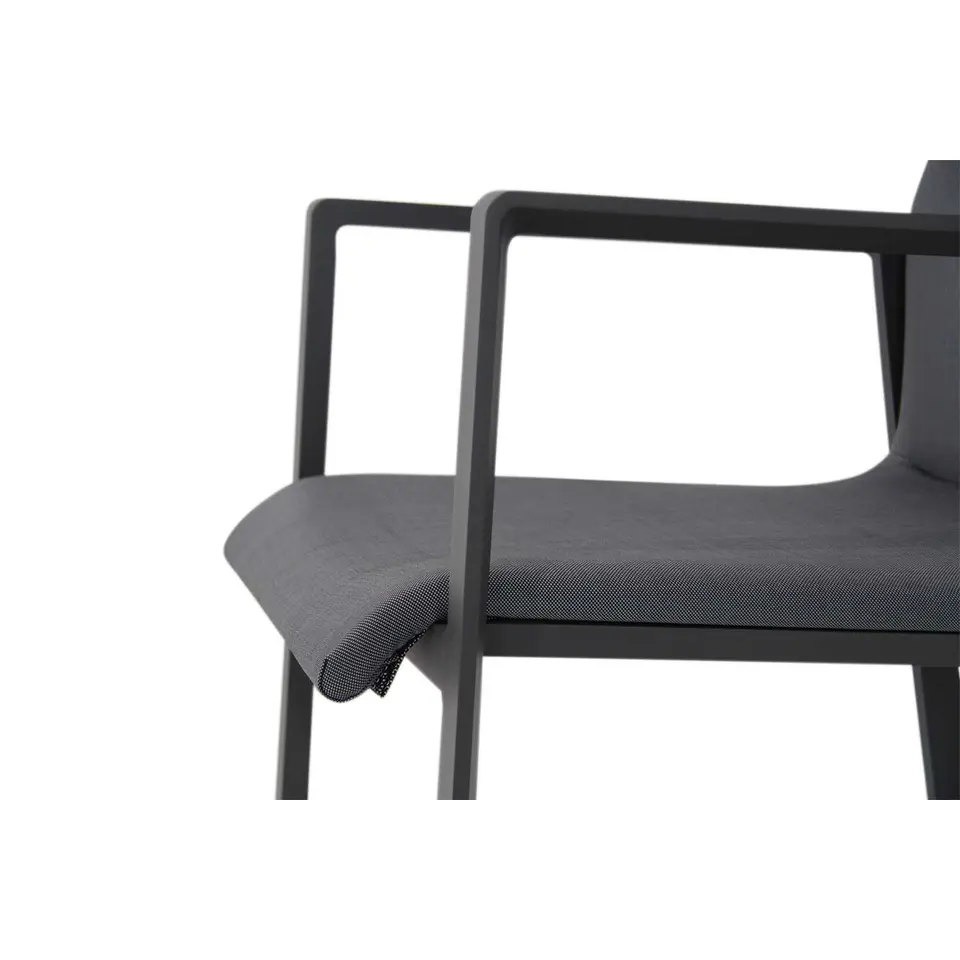 Tuinstoel stapelbaar Aluminium/textileen Grijs-antraciet Lifestyle Garden