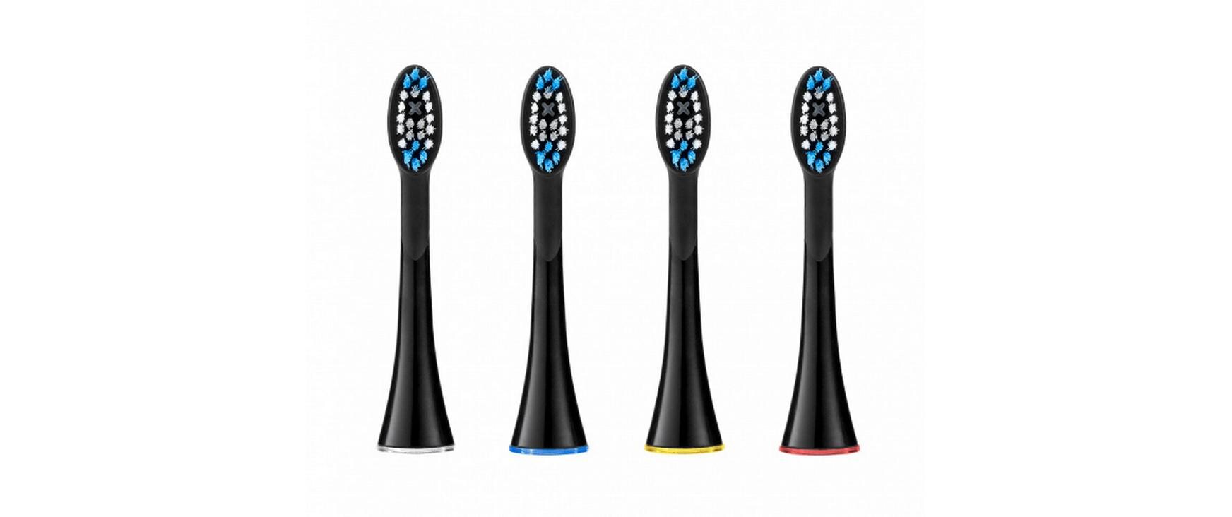 Zahnbürstenkopf Sonic Smile Schwarz, 4 StückErsatzbürsten für Sonic Smile Schallzahnbürsten