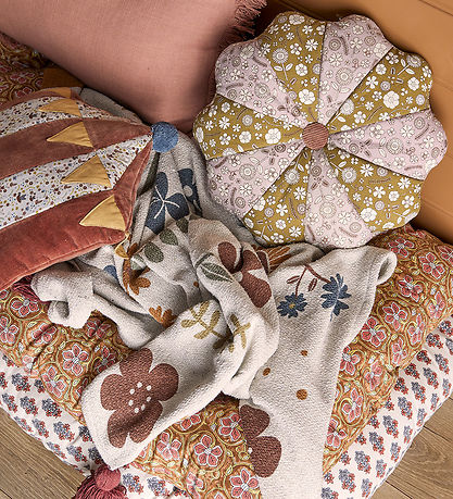 Bloomingville Mini Decke - 160x130 cm - Bryn - Braun m. Print