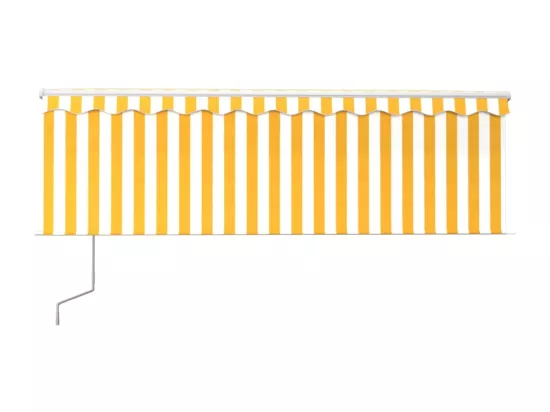 Auvent automatique rétractable avec store 4x3 m Jaune et blanc