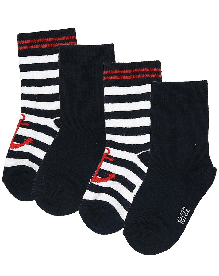 Socken ANKER 4er-Pack in weiß/dunkelblau