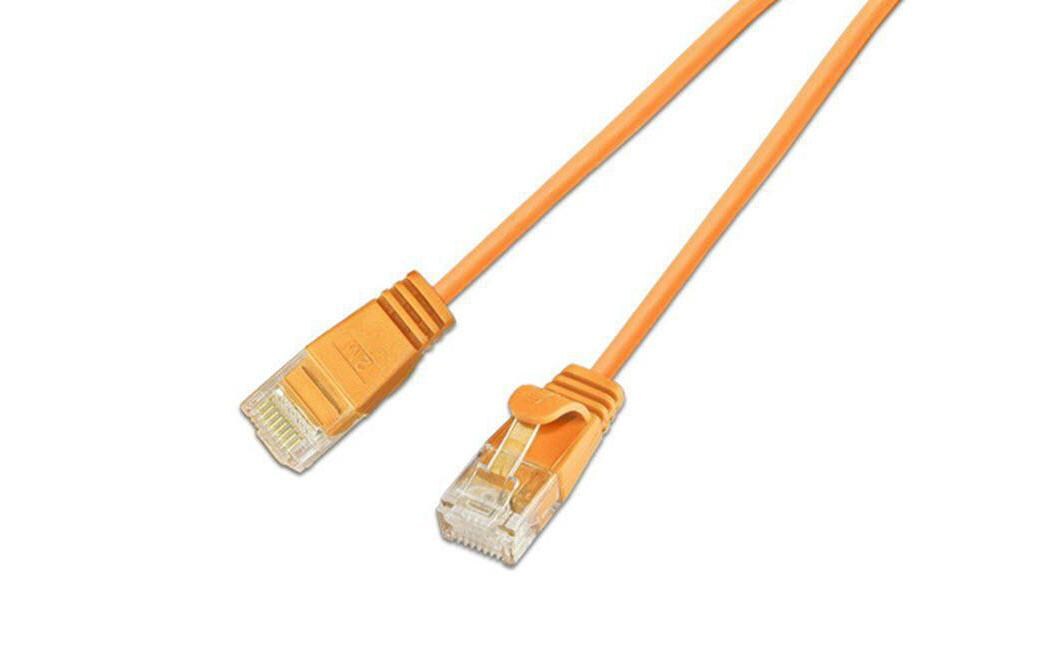 Slimpatchkabel RJ-45 - RJ-45, Cat 6, UTP, 2 m, OrangeLightpatchkabel rund, ungeschirmtes Twisted-Pair-Kabel (U/UTP) mit Klinkenschutz