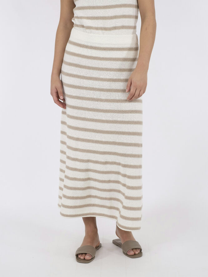 Neo Noir Etti Boucle Knit Stripe Skirt Sand