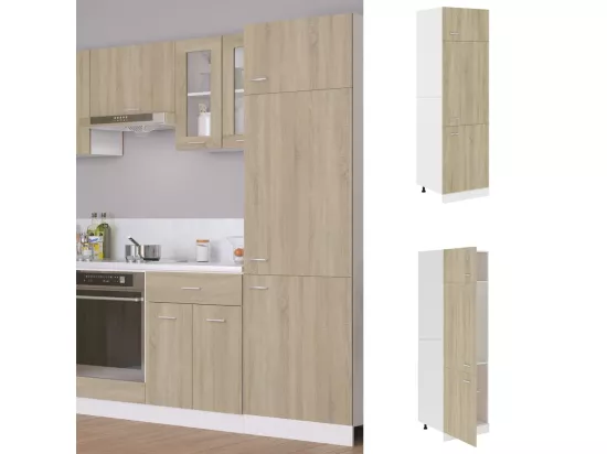 Armoire de réfrigérateur Chêne sonoma Bois d’ingénierie