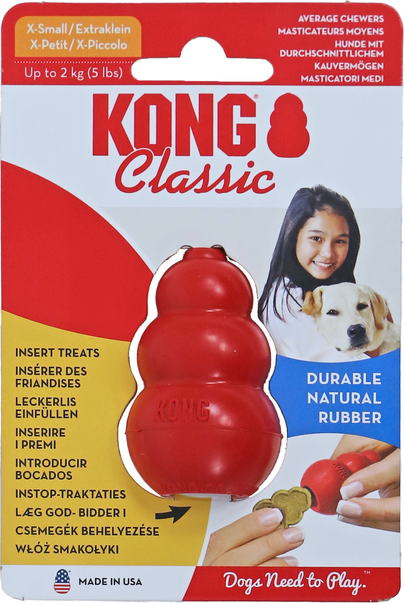 Kong hondenspeelgoed Classic XS rood D 3,5 H 5,5 cm
