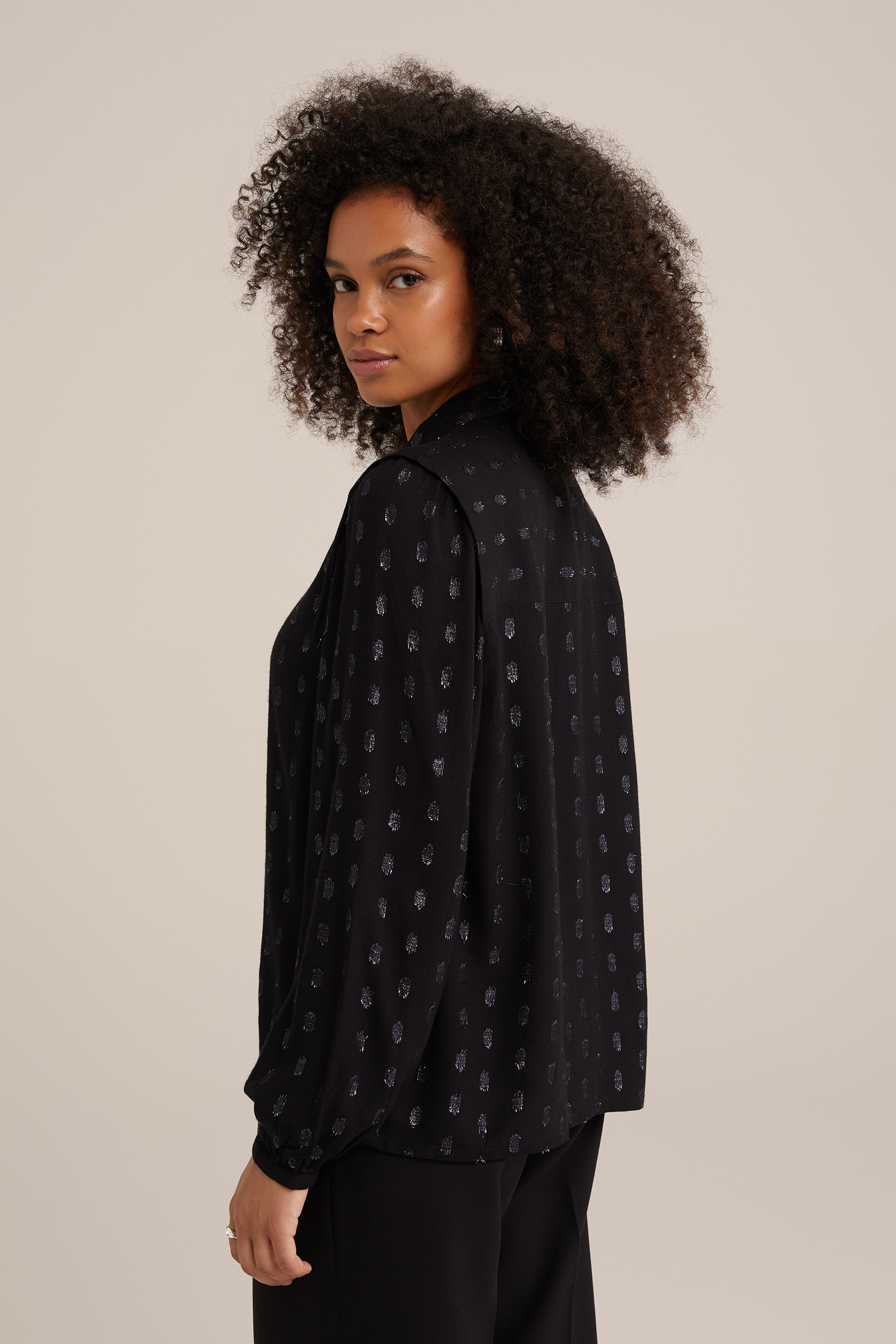 blouse met dessin WE Fashion Zwart