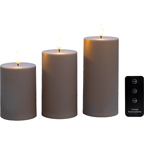 Windsor bloklys med LED 3-pak - sand
