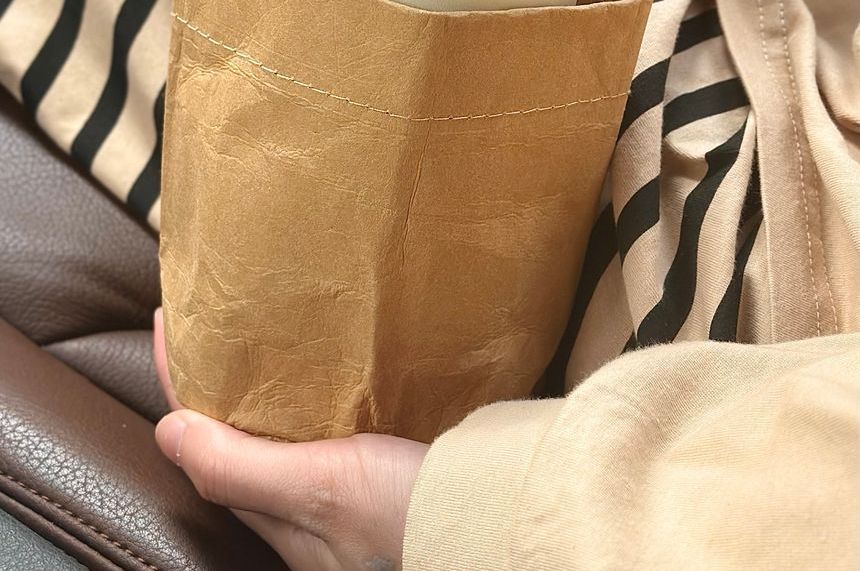 Intimo - Set: Kraftpapier organizer + kunstleren autoventilatiehaak