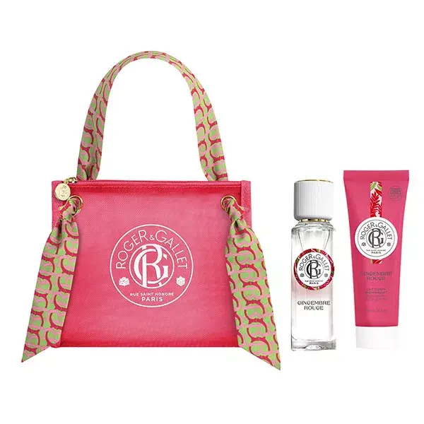 Conjunto de presente Roger & Gallet: Água perfumada de gengibre benéfica 30ml e loção corporal.