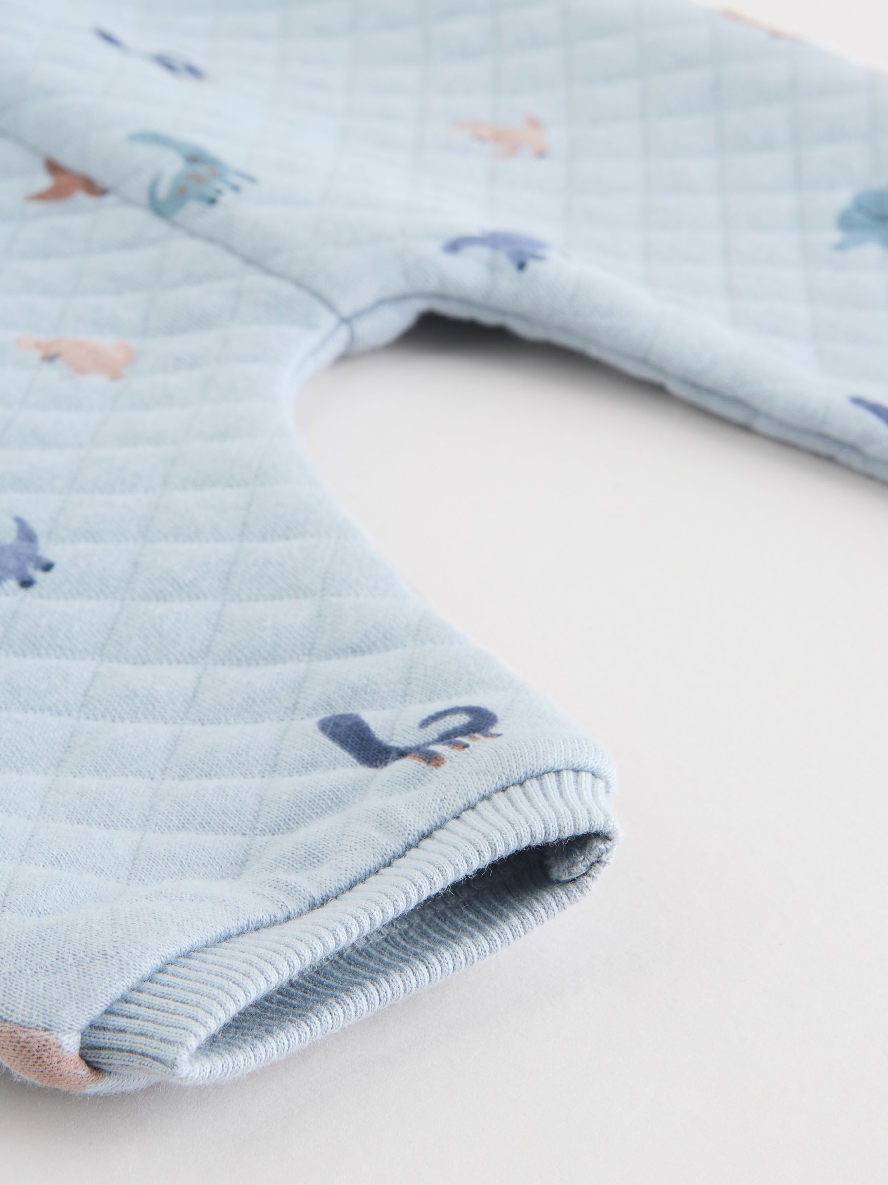 Blauw met dinosaurus - Set van gewatteerde sweater en joggingbroek voor baby's (0mnd-2jr)