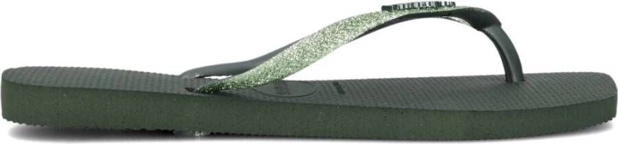 HAVAIANAS Teenslippers Dames Square Glitter Maat: 35 36 Materiaal: Rubber Kleur: Groen