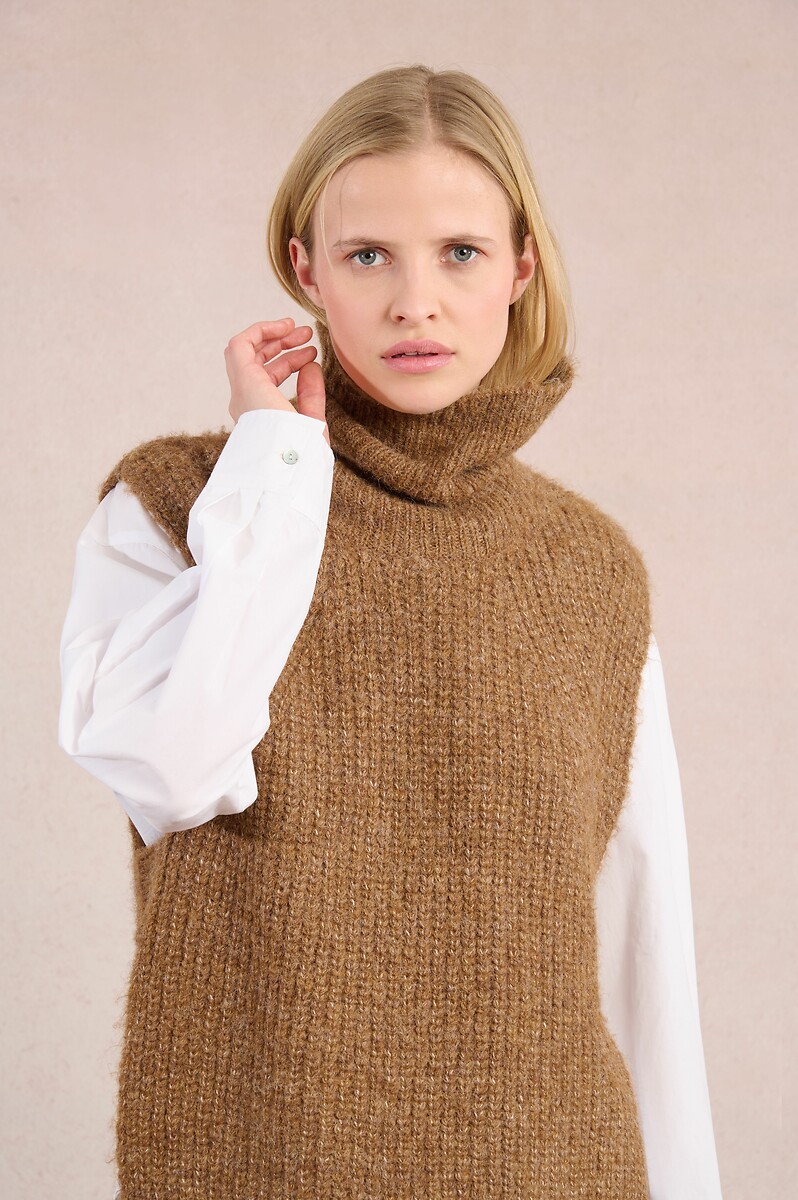 MOLLY BRACKEN<br>Suéter de gola alta sem mangas, malha