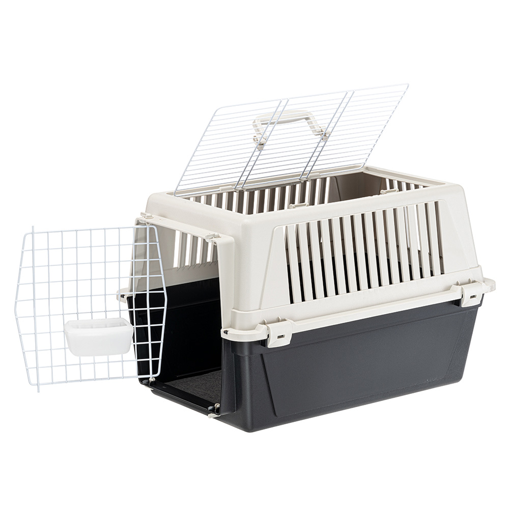 Ferplast caisse de transport chat, cage de transport pour chiens petits moyens et chats jusqu'à 15 kg, toit ouvrable, avec coussin