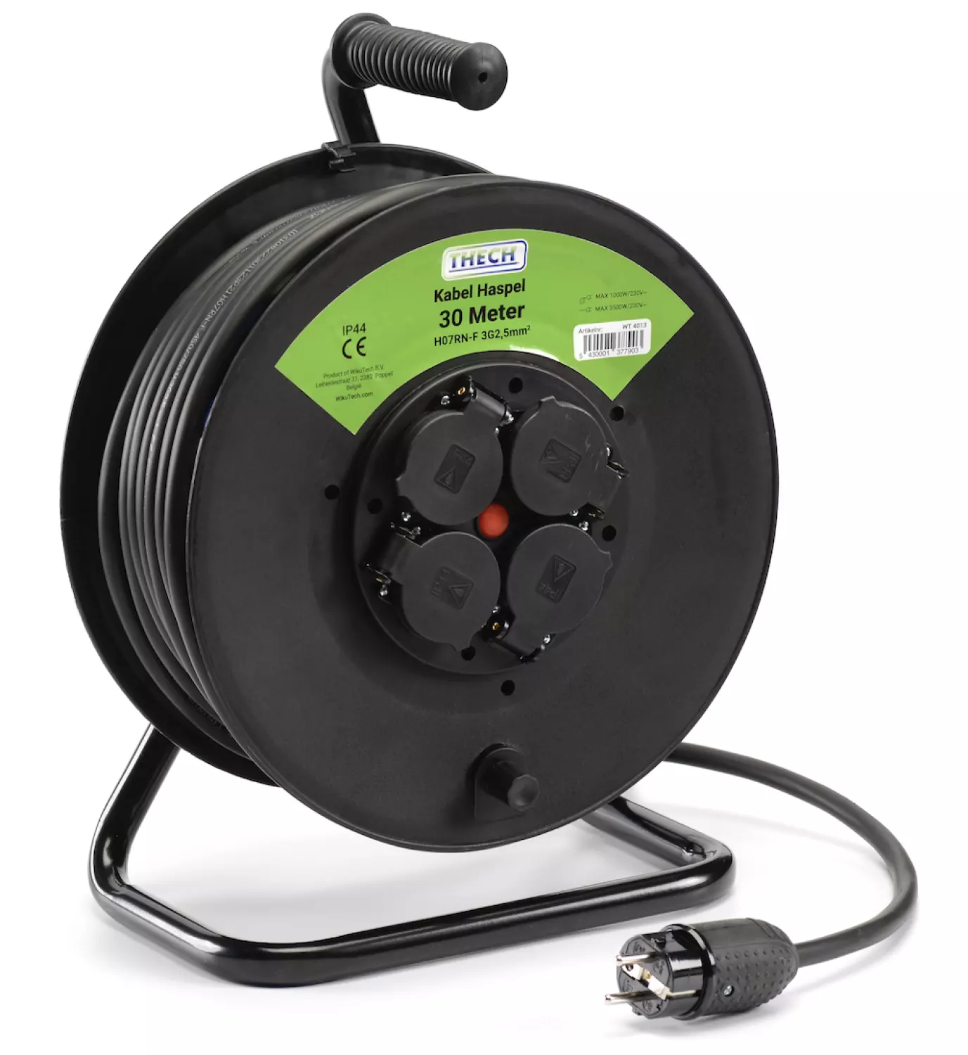 WikuTech WT 4013 - Professionele kabelhaspel - 30m - H07RN-F 3G 2,5mm²