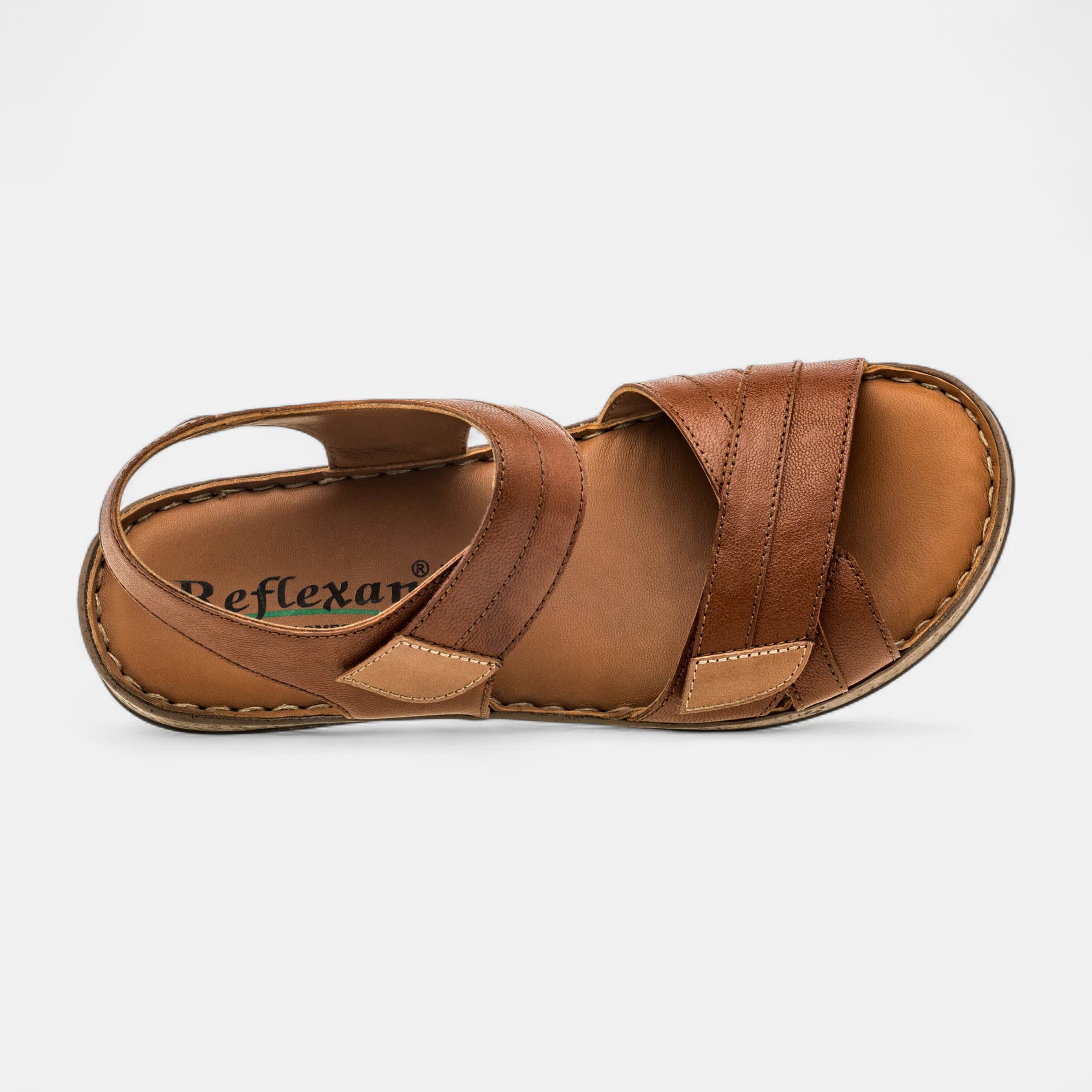 Sandales Femme en cuir cognac