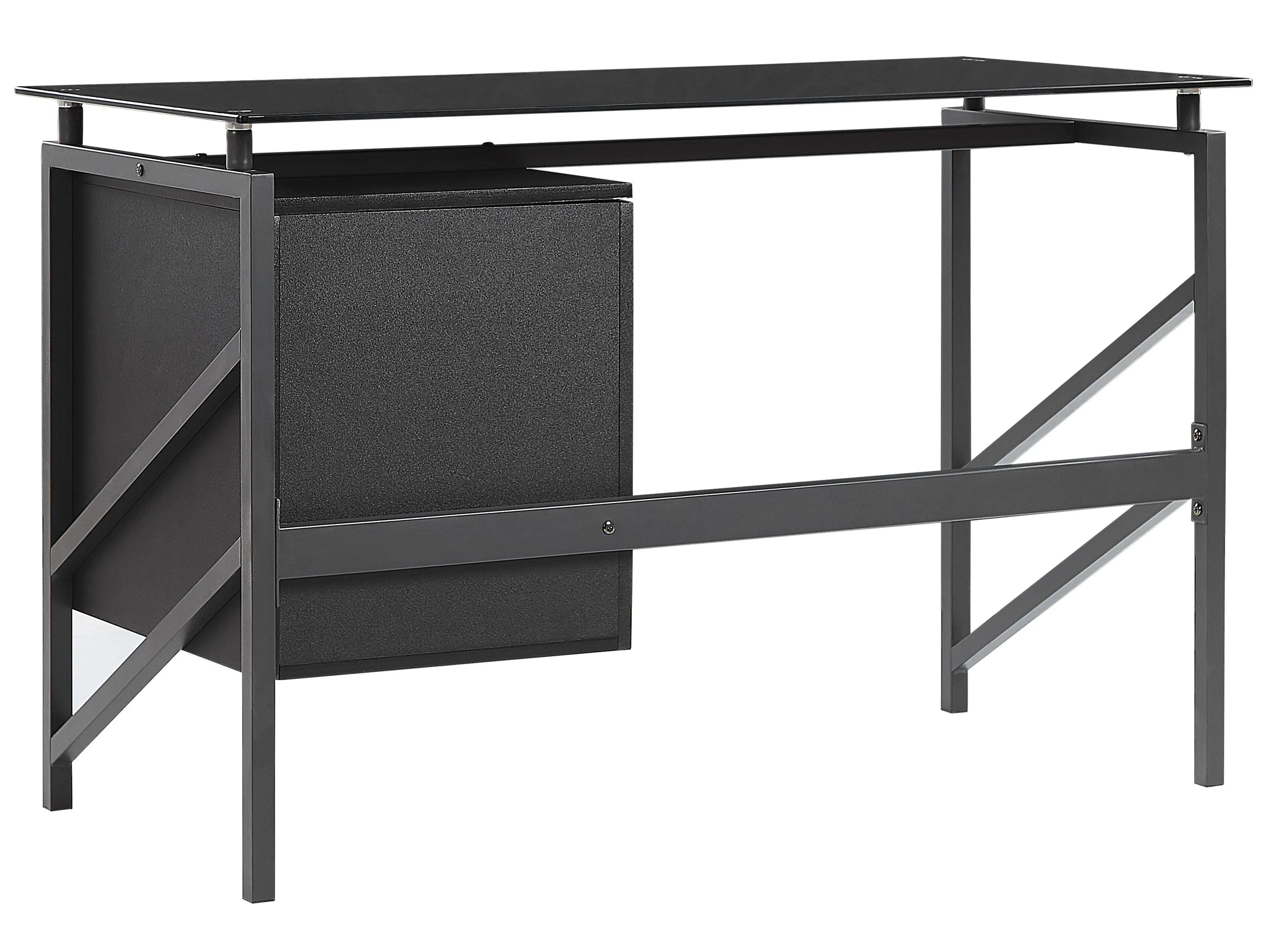 Bureau MORITON Zwart 117 cm 57 cm met opbergruimte
