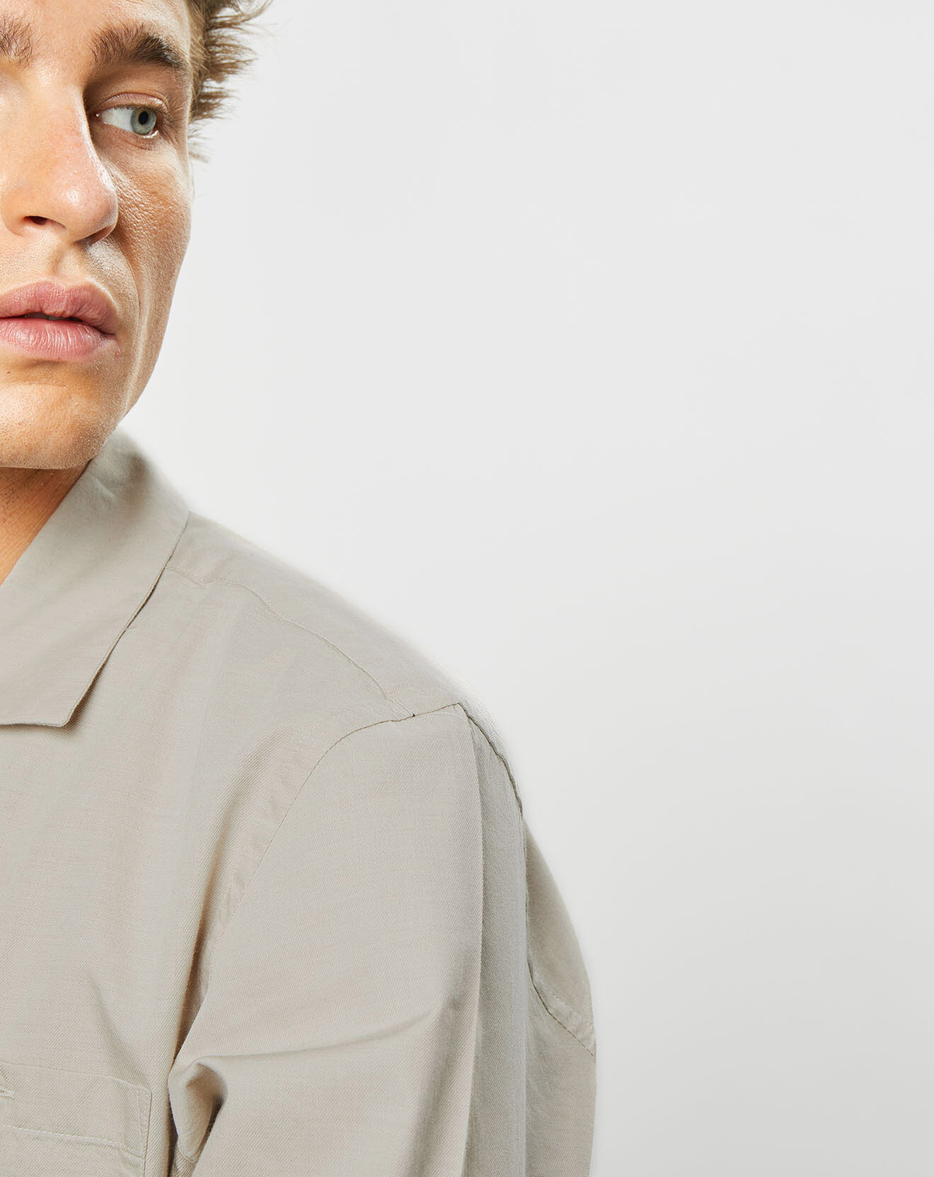 Hackett London Chemise Slim Fit en Laine mélangée beige