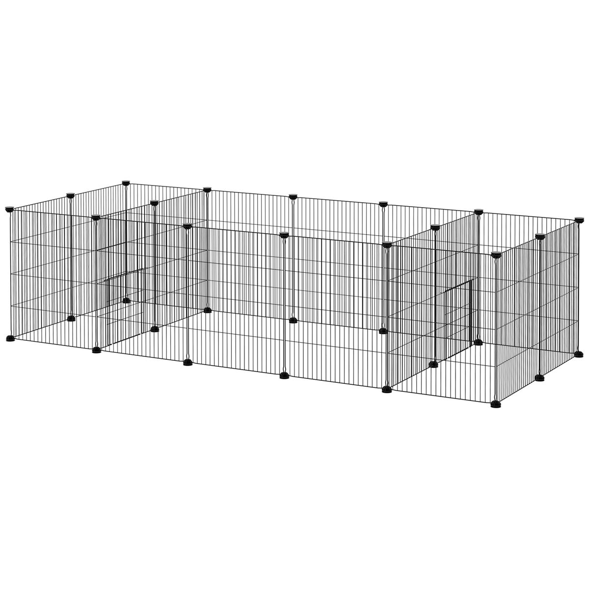 PawHut kleine dierenverblijf, 175 x 70 x 45 cm, staal, zwart